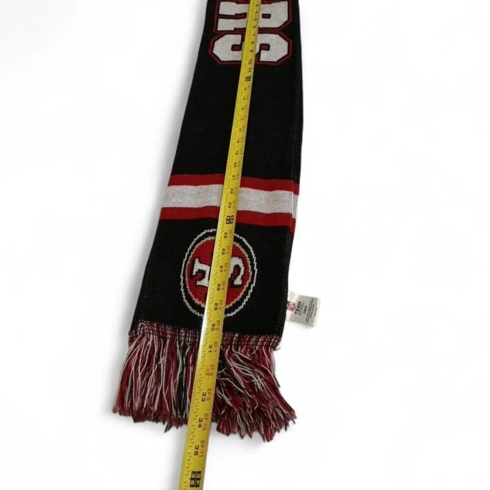 NFL Team Apparel San Francisco 49ers Scarf Unisex OSFA Black Excellent Knit Logo